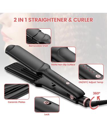 Premium Hair Crimpers & Wavers - Titanium Ceramic Styling Tools for Women | Fast Heating Dual-Voltage Hair Volumizer - Buy Online on SooperMarket.com