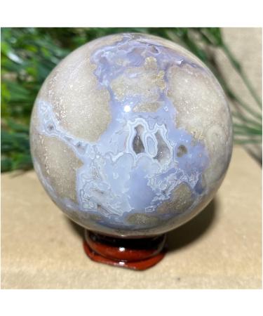 Blue Flower Agate Druzy Natural Stones Crystals Balls Gemstone Geode Sphere Aesthetic Room Decor Home 1pc (Color : 360-370g) - Buy Online on SooperMarket.com