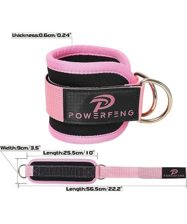 Powerfeng Ankle Strap Cable Machine - Pink Pair for Gym Glute Kickback & Leg Workout - Buy Online on SooperMarket.com