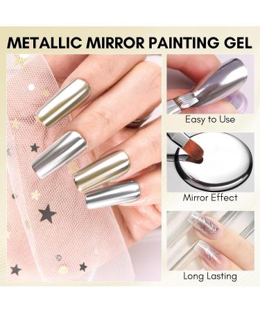 Makartt Painting Gel Nail Polish UV: Rose and Gold Chrome Mirror Metallic Effect - for Nail Art - Buy Online on SooperMarket.com