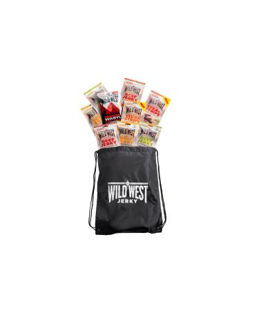 Wild West Beef Jerky Mix Box 25g 12 Pack + Sportsbag 2x original 2x Honey BBQ 2x Jalapeno 2x Steak Strips Original 2x Steak Strips Honey BBQ 2x Wagyu - Beef Jery High protein dry meat 25 g (12 pack)