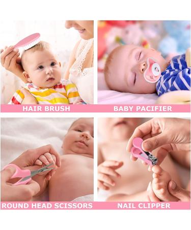 FantasyDay 13pcs Nursery Healthcare & Grooming Kit - Baby Brush, Comb, Scissors, Nail Clippers, File, Tweezer - Pink Baby Gift Set for New Mom - Buy Online on SooperMarket.com