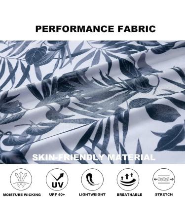 Men's Navy Leaf Print Golf Polo Shirt - Moisture Wicking Dry Fit Performance - Buy Online on SooperMarket.com