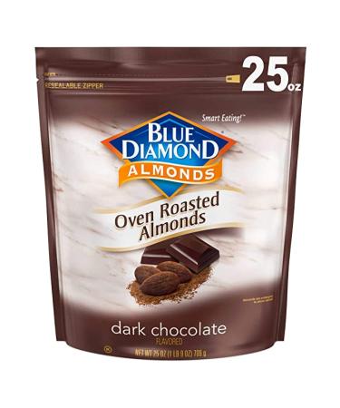 Blue Diamond Almonds Oven Roasted Dark Chocolate Flavored Snack Nuts 25 Oz Resealable Bag (Pack of 1)