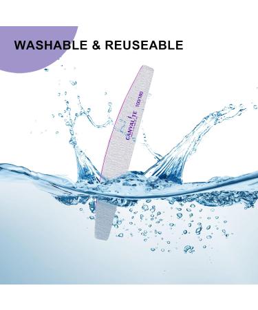 Canvalite 100 Professional Nail Files - Double-Sided Grit 100/180 Acrylic Gel for Manicure & Pet Care - 100PCs Lune - Buy Online on SooperMarket.com
