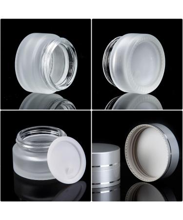 20ml Glass Cream Jar - Empty Cosmetic Container with Screw Cap for Creams Lotions & Travel - Set of 9 Silver - Buy Online on SooperMarket.com