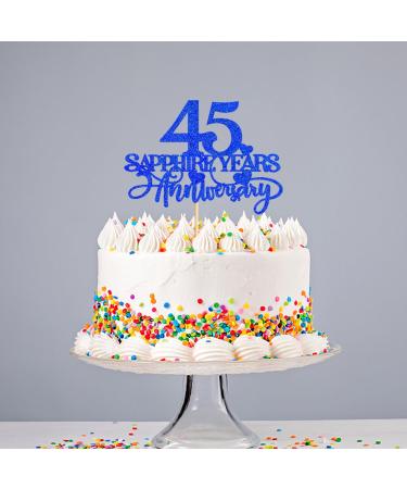 Cyodoos 1 Pcs 45th Sapphire Years Anniversary Cake Toppers 45th Sapphire Years Anniversary Heart Cake Decoration Celebration Party Supplies Birthday Party Decoration blue - Buy Online on SooperMarket.com