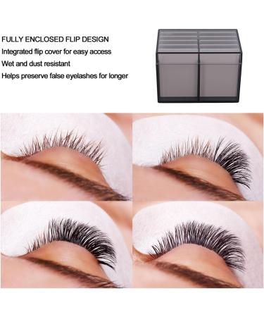 10 Layers Acrylic Eyelash Storage Box | Magnetic Bottom Extension Grafting Tool & False Eyelashes Pallet Holder | Water Resistant Tea Transparent - Buy Online on SooperMarket.com