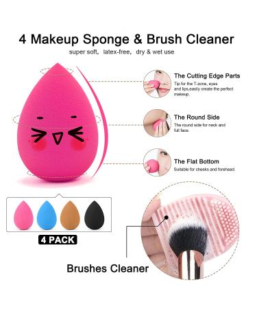 MAANGE 16 Pcs Professional Makeup Brushes Set with Sponges and Cleaner - Champagne Gold - Buy Online on SooperMarket.com