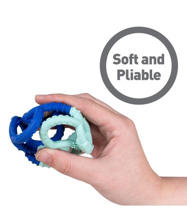 OgoBolli Gummi Teething Ring Sensory Ball Toy for Babies & Toddlers - Non-Toxic Silicone - Blue Blueberry - 6+ Months - Buy Online on SooperMarket.com