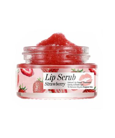 Lip Scrub Strawberry Sugar Scrub Lip Scrubs Exoliator and Moisturizer Double Effect Lip Sleep Mask With Lip Scrubs Lip Repair Balm Repair Lip Mask for Dry Cracked Lips (Strawberry)
