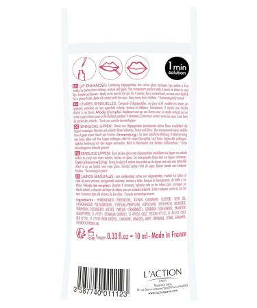 LAction Paris Volume Lip Amplifier - Shiny Lip Gloss with Oligopeptides | 10ml - International Shipping Available - Buy Online on SooperMarket.com