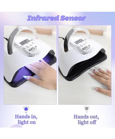 280W UV LED Nail Lamp for Fast Gel Nail Curing | 4 Timers, 66 Beads | Home and Salon Nail Polish Dryer - Buy Online on SooperMarket.com