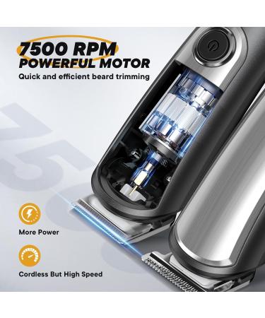 Premium Beard Trimmer for Men - Cordless Rechargeable Waterproof Electric Razor & Grooming Kit with LED Display | Ideal Gifts for Dads & Boys - Buy Online on SooperMarket.com