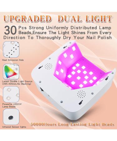 Rechargeable UV LED Nail Lamp - 72W Cordless Gel Nail Curing Light 5 Timer Settings Removable Bottom & Touch Screen for Professional Results - Buy Online on SooperMarket.com