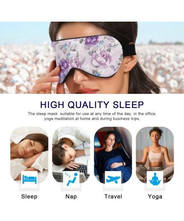 Haskirky Light Blocking Eye Mask - Breathable & Adjustable for Men and Women | Ideal for Travel, Yoga, Meditation | Retro Purple Flow - Buy Online on SooperMarket.com