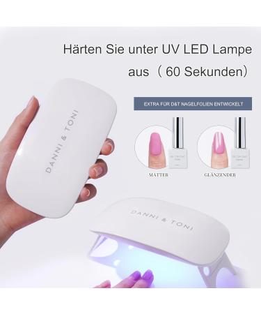 Danni & Toni Half-Hardened Gel Nail Films - Happy-Go-Lucky | Spring French Nail Stickers White Pink Nail Wraps - 28 Stickers for Perfect Nails - Buy Online on SooperMarket.com