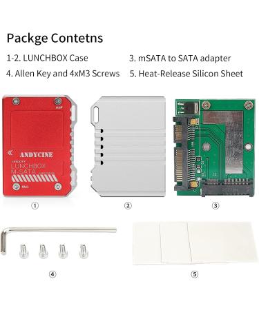 Andycine Magnalium Case for mSATA SSD | Compatible with Atomos Ninja V, V+, Flame, Inferno, Shogun Inferno | Includes mSATA to SATA Adapter - Buy Online on SooperMarket.com