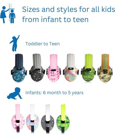 Designer Muted Hearing Protection for Kids - Adjustable Ear Muffs from Toddler to Teen, Aero Gray - Buy Online on SooperMarket.com