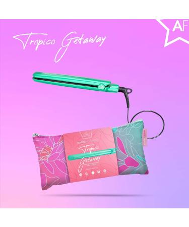 Almost Famous Tropico Getaway Mini Tourmaline & Ceramic Hair Straightener Flat Iron - Travel-Ready with Stylish Bag - Perfect for All Hairstyles (Watermellow - Buy Online on SooperMarket.com