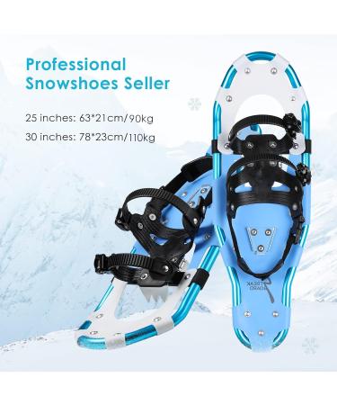 Premium Snowshoes with Adjustable Hiking Sticks - Aluminum Frame 3-in-1 Design Size 38-45 90-110 kg - Ideal for Men & Women - Includes Carrying Bag - Perfect for Snow Hiking - Buy Online on SooperMarket.com