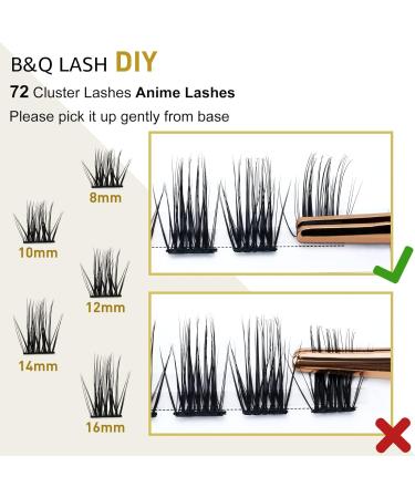 72 Count D Curl Individual Cluster Lashes | Natural Soft Fluffy DIY Lash Extensions - B&Q Lash Clusters | D-10mm B 36 - Buy Online on SooperMarket.com
