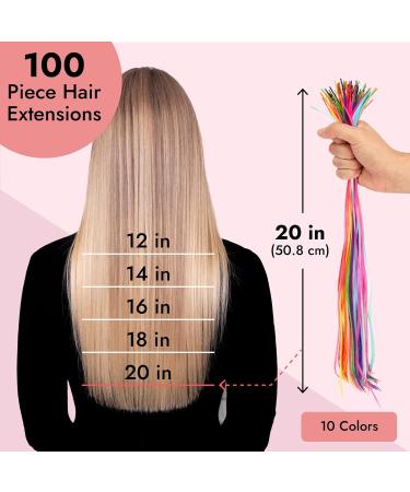 Rainbow Microbead Tip Hair Extensions and Tools (51 cm 202 Pieces) - Buy Online on SooperMarket.com