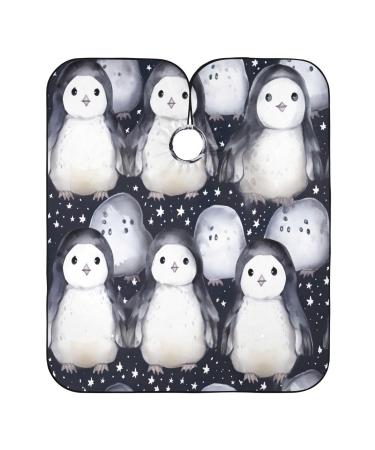 Kigai Cute Penguins Barber Cape Professional Salon Hair Cutting Cape with Adjustable Snap Closure Waterproof Hairdressing Cape Haircut Cape for Men Women