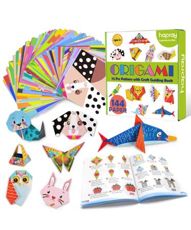 hapray Origami Kit 144 sheets Origami Paper for Kids 72 Patterns with Craft Guiding Book