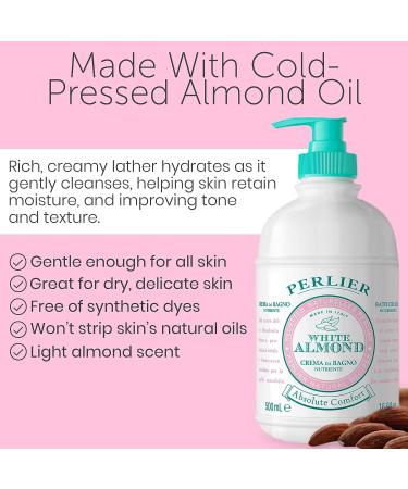 Perlier White Almond Shower & Bath Cream - Nourishing Almond Oil Luxury Bath Cream (16.9 oz) - Buy Online on SooperMarket.com
