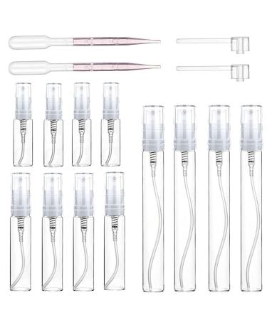 Uheltosly 12 Spray bottle Small 3ml/5ml/10ml mini-fog spray bottle refillable atomizable atomizer spray bottle empty with 2 PCs pipettes and 2 PC press head for on the go
