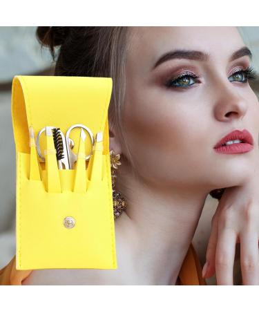 Eyebrow Shaping Kit | with Travel Case Eyebrow Scissors Kit Brow Scissors Eyebrow Kit | Eyebrow Scissors for Women Eyebrow Grooming Kit for Ingrown Hair Hair Plucking Daily Puchen Lemon Yellow 6-piece Set - Buy Online on SooperMarket.com