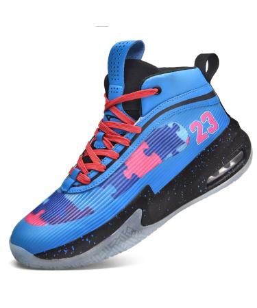 ASHION Children's Basketball Shoes Boys Basketball Shoes Sneakers Mesh Shoes Tennis Shoes for Children Indoor Shoes 37 EU Dark Blue