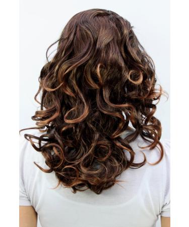 WIG ME UP F45-2T30 | Curly Long Brunette Mix Wig with Middle Parting - International Shipping Available - Buy Online on SooperMarket.com