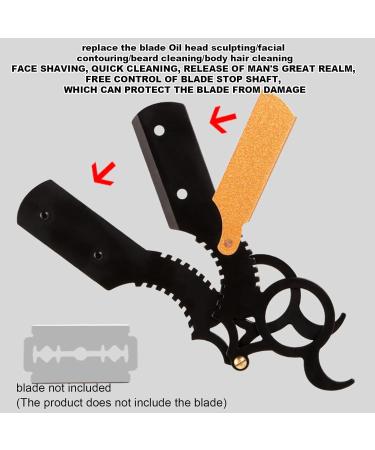 Premium Incaled Razor Puzzle Game Stainless Steel Straight Edge Mustache Cleaner for Camping Travel and Salons Black Gold Edition - Buy Online on SooperMarket.com