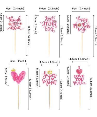 30 pcs Mother's Day Cupcake Topper Happy Mother's Day Pink Party Cake Decorations Cupcake Toppers Picks for Mother's Birthday Party 30pcs (super mom 30pcs) - Buy Online on SooperMarket.com