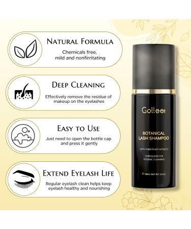 Lash Shampoo Kit - 100 ML Eyelash Extension Cleanser | Paraben & Sulfate Free Makeup Remover | Safe for Natural Lashes - Buy Online on SooperMarket.com
