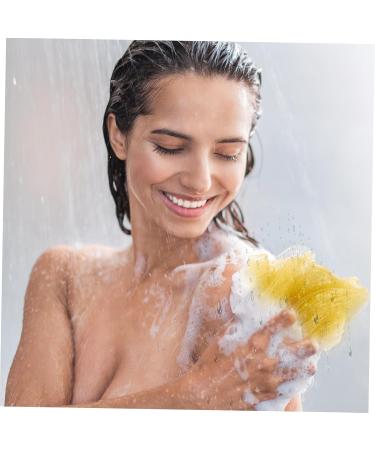 NOLITOY 2 Sets Exfoliating Back Scrubber - 3pcs Glove Pull Back Shower Towel & Loofah Sponge Belt - Mesh Bath Back Strip Yellow 85x9.5CM - International Shipping Available - Buy Online on SooperMarket.com