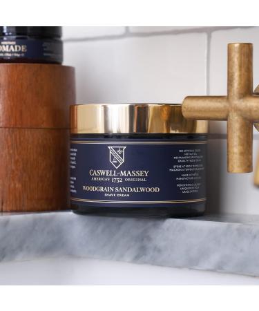 Caswell-Massey Sandalwood Shave Cream - Natural Men's Shaving Cream for Smooth Shave & Sensitive Skin - 8 Fl Oz USA Made - Buy Online on SooperMarket.com