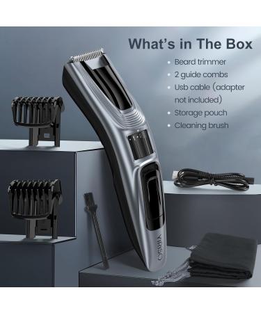 Men's Beard Trimmer - Cord/Cordless 40 Length Settings Rechargeable with Steel Blades - Precision Mustache & Facial Hair Trimmer for Men - Buy Online on SooperMarket.com