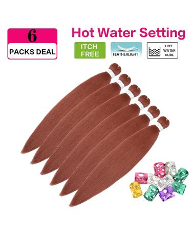 Buy Xusuperb 30 Pre Stretched Braiding Hair - Ginger Color 350# | Soft Yaki Braids Extensions (6 Packs) - International Shipping Available - Buy Online on SooperMarket.com