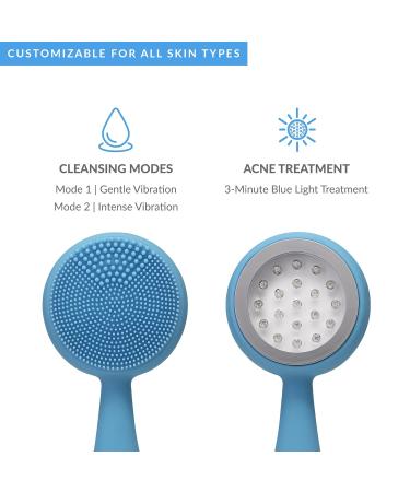 PMD Clean Acne - Smart Facial Cleansing Device with Silicone Brush & Blue Light Treatment for Acne - Waterproof & SonicGlow Technology - Buy Online on SooperMarket.com