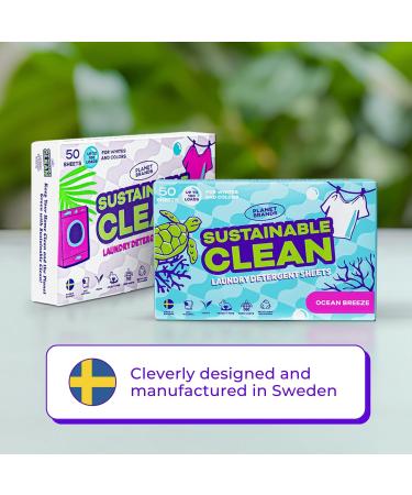 Eco-Friendly Laundry Detergent Sheets - 50 Sheets Up to 100 Loads Liquidless & Sustainable Ocean Breeze - Made in Sweden - Buy Online on SooperMarket.com