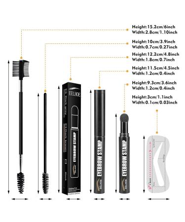 One-Step Reusable Eyebrow Stamp Set | Natural Dark Gray Eyebrow Gel & Powder Template | Perfectly Shaped Brows - Buy Online on SooperMarket.com