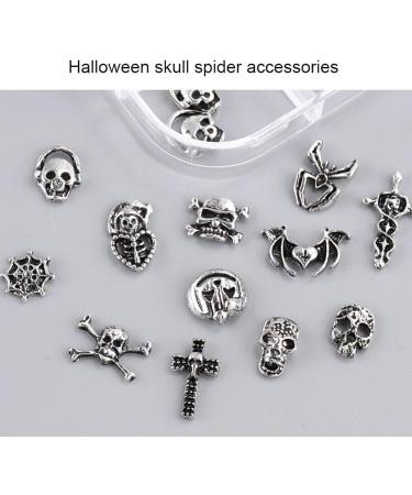 RUNRAYAY 36Pcs Halloween Nail Art Charms Nail Charms 3D Cross Nail Art Supplies skull Shape Design Nail Gems Shiny Nail Jewelry Acrylic Nail Accessories for Women Nail Decorations with a Box - Buy Online on SooperMarket.com