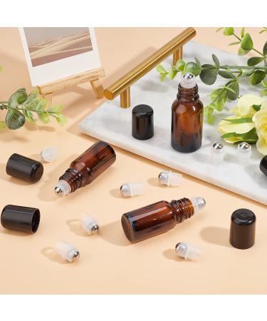 BENECREAT 24 Sets Essential Oil Roller Inserts Kit - Stainless Steel Balls & Black Caps for 5-15ml Bottles | Ideal for Essential Oils & Cosmetics - Buy Online on SooperMarket.com