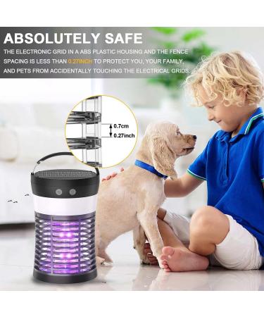 Mosquito Killer lamp Portable Bug Zapper Light Bulbs & Waterproof Camping Lantern 1800mAh Battery USB and Solar Rechargable LED Insect & Fly Killer for Outdoor Home Bedroom Backyard Patio Black - Buy Online on SooperMarket.com