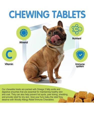 Dog Skin Relief Chews- Itch & Immunity Treats for Allergies - 120 Soft Chicken Flavor Chews - Buy Online on SooperMarket.com