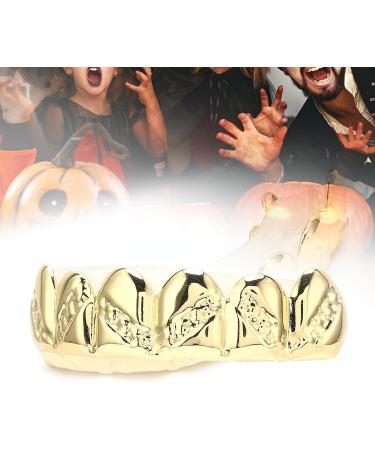 Metal Teeth Brace Portable Stable and Firm Light Weight Easy To Wear Hip Hop Brace for Men and Women for Upper Teeth for Most Tooth Sizes(Gold) - Buy Online on SooperMarket.com