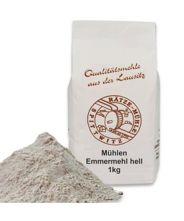 Mills Emmer flour light 1000g fresh from the R tze mill in the best quality 100% regional and natural 1 kg 1 kg (1 pack)